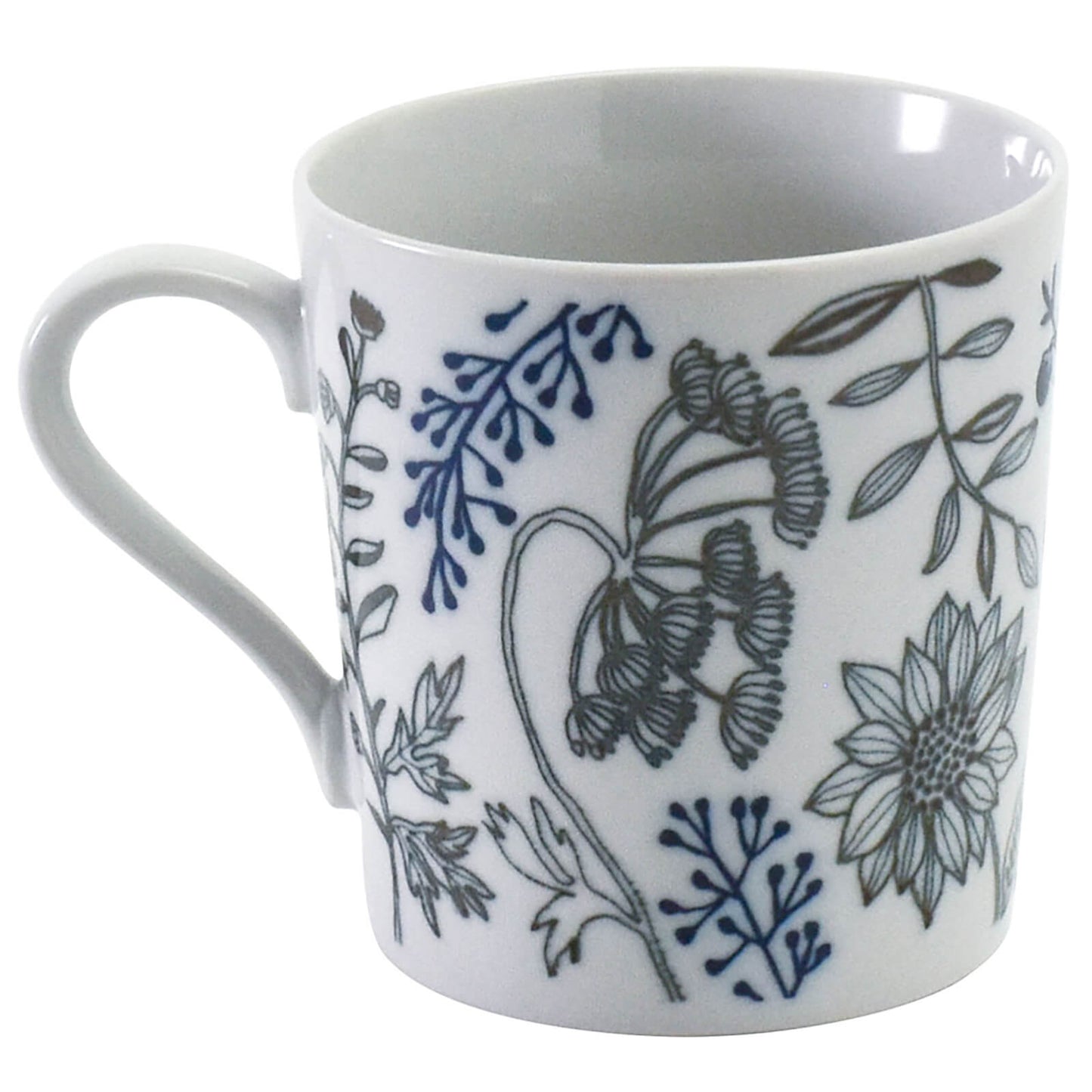 フラワーパターン ペアギフト ブレイク マグカップ&プレート 4点セット