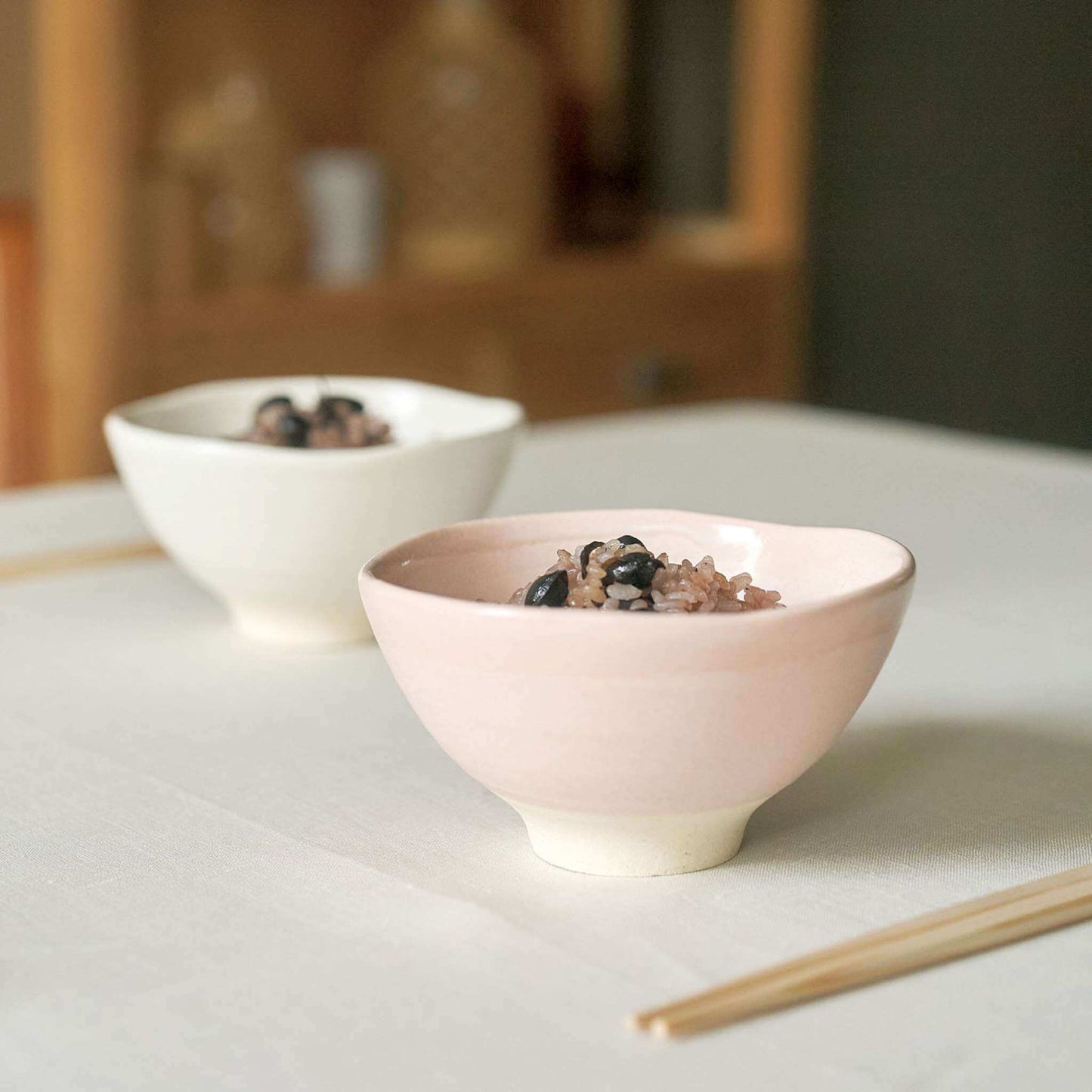 くすみ ペアギフト 茶碗&箸 4点セット 12cm