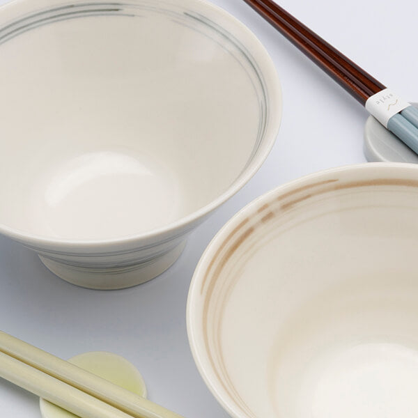 スピラル ペアギフト 茶碗＆箸・箸置き 6点セット