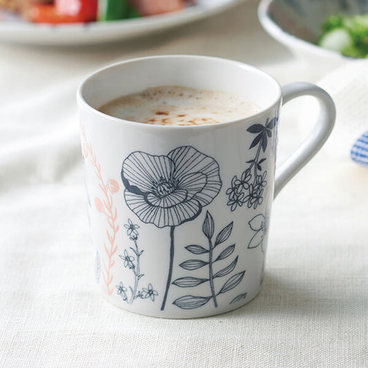 フラワーパターン ペアギフト マグカップ 2点セット 340ml